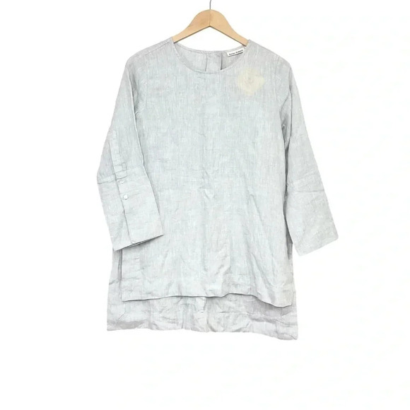 Roberta Roller Rabbit Linen Jeanne Top In Stone 3/4 Sleeve Size XS - Picture 1 of 8